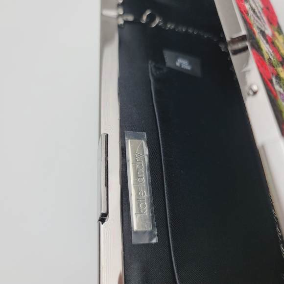 Kate Landry Embroidered black Vintage clutch - Picture 7 of 10